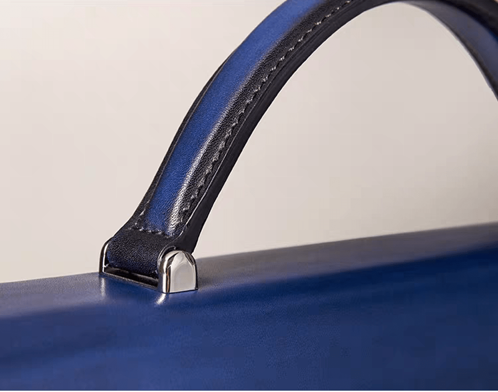 Vintage Cowhide Leather Envelop Briefcases, Business Bags And Laptop Computer Handbags