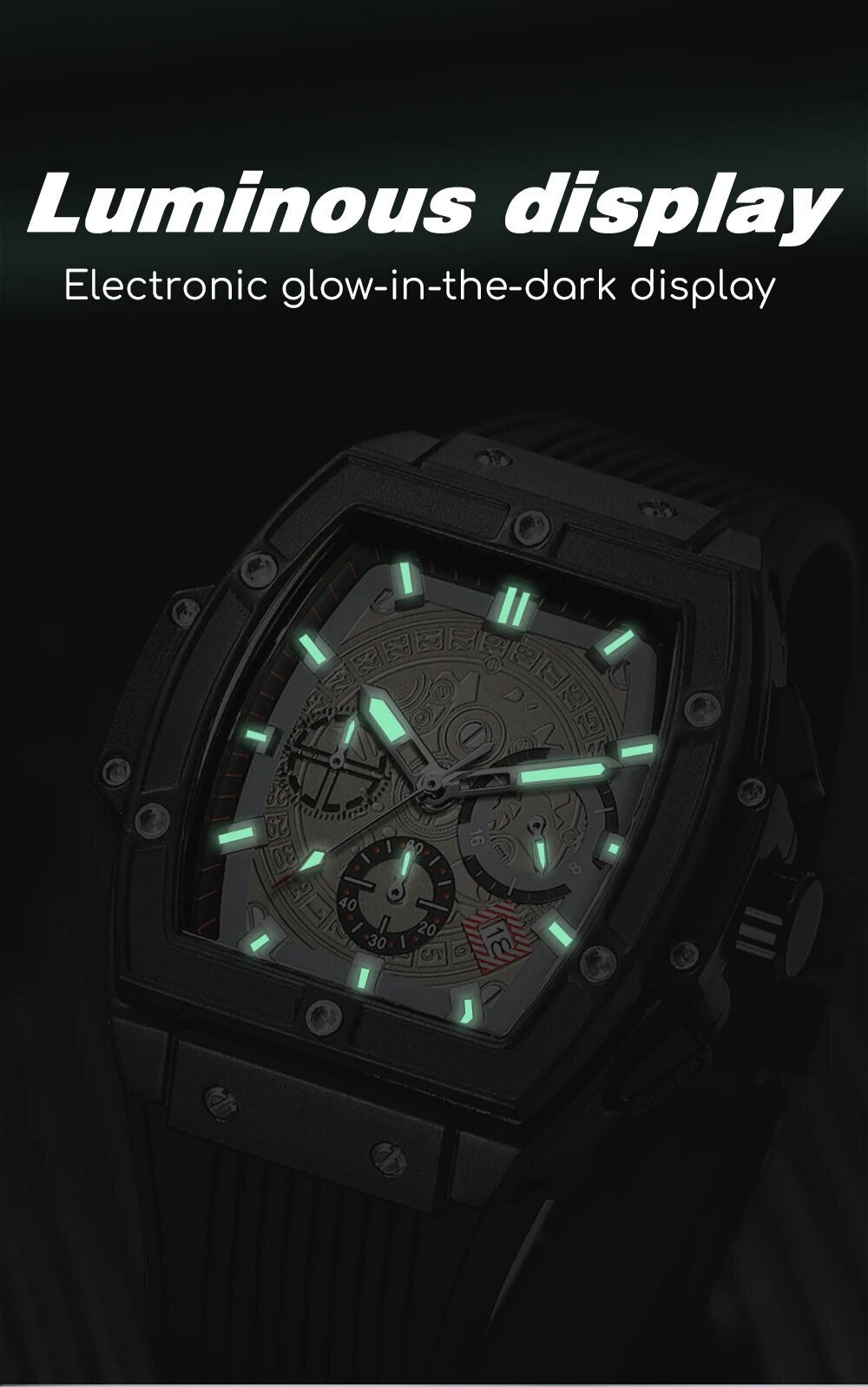 RUIMAS Watch for Men Fashion Luxury Sport Military Watches Silicone Strap Waterproof Quartz Casual Wristwatch Clock Montre Homme