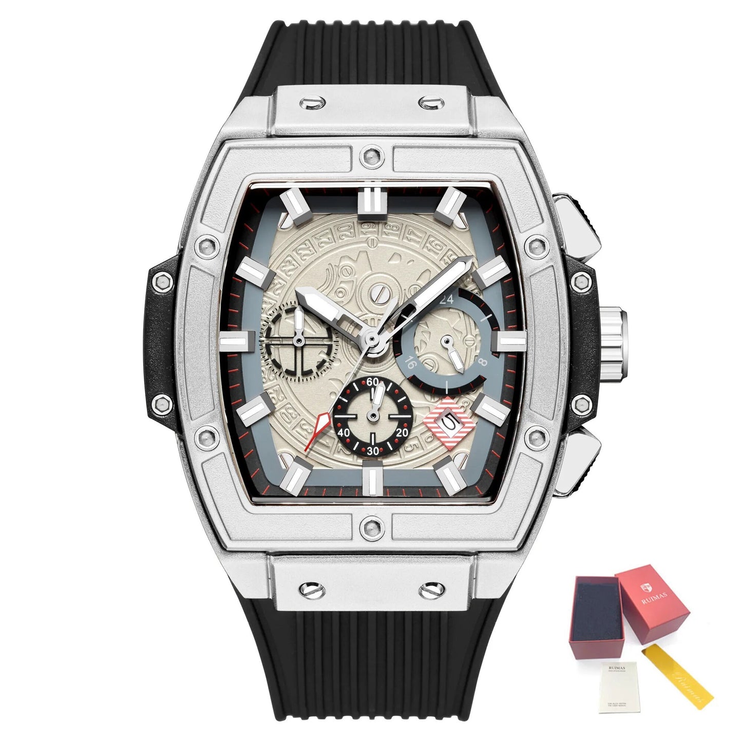 RUIMAS Watch for Men Fashion Luxury Sport Military Watches Silicone Strap Waterproof Quartz Casual Wristwatch Clock Montre Homme