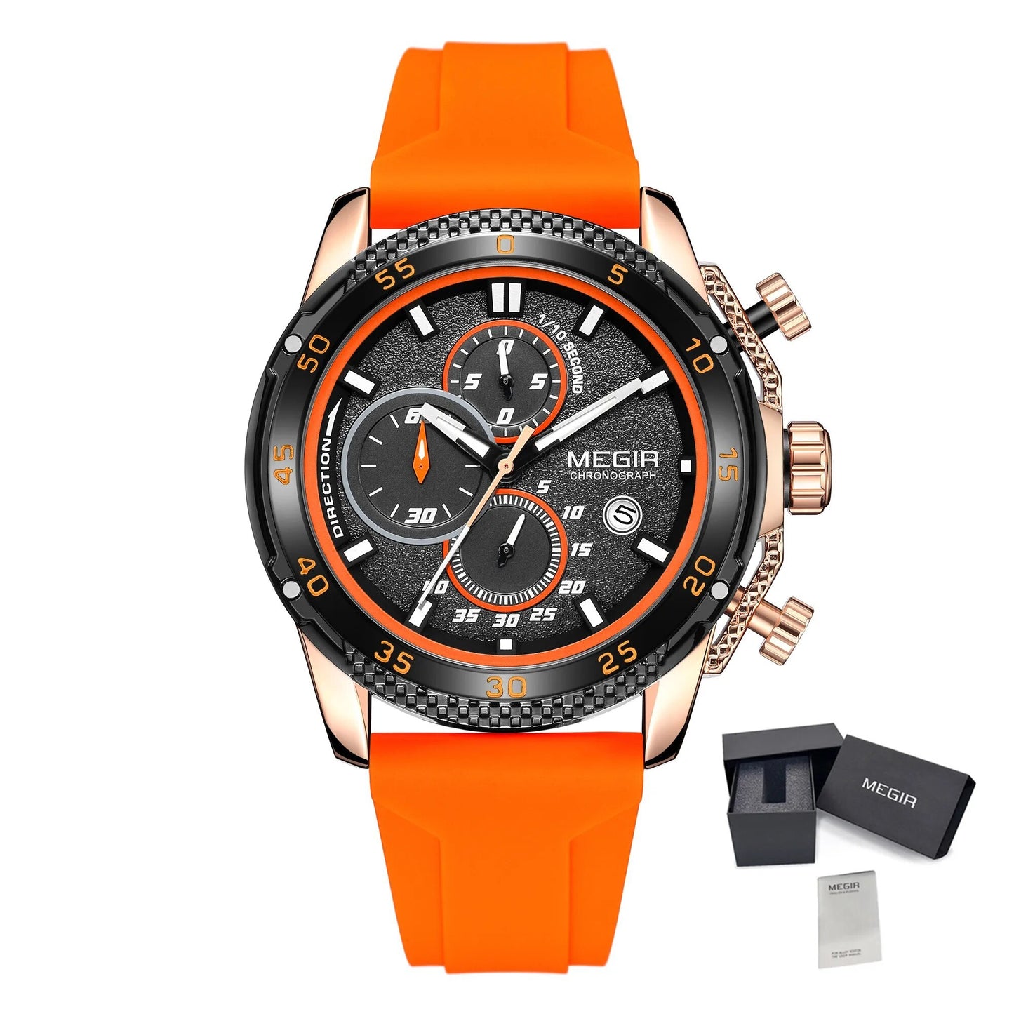 MEGIR Mens' Watches Luxury Fashion Military Sport Watch for Man Waterproof Luminous Silicone Quartz Wrist Watch Clock 2211-20
