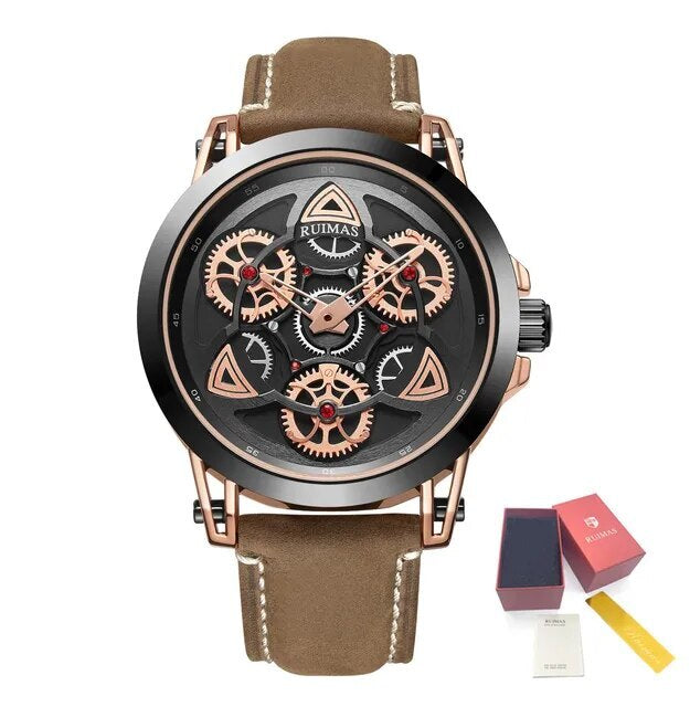 RUIMAS Brand Quartz Sport Watches for Men Fashion Military Casual Wrist Watch Waterproof Leather Male Clock Reloj Hombre 550