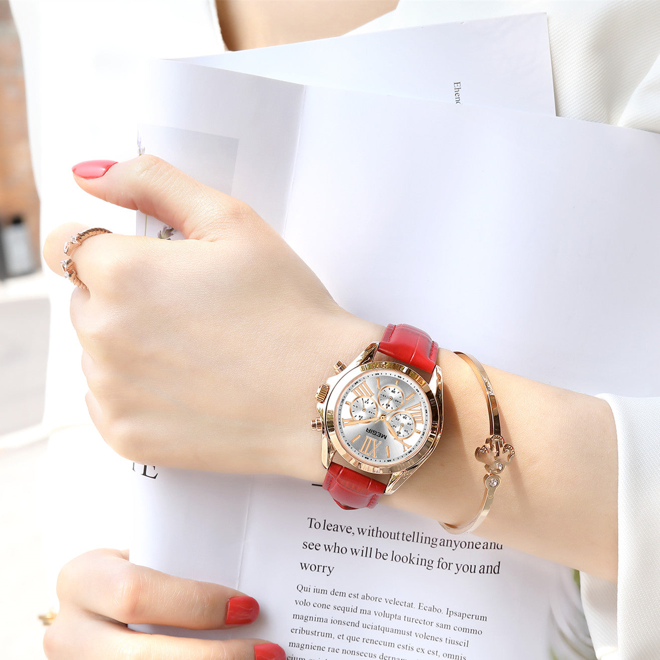 MEGIR Watch for Women Top Brand Luxury Ladies Fashion Wristwatch Leather Waterproof Elegant Dress Quartz Female Clock 2114