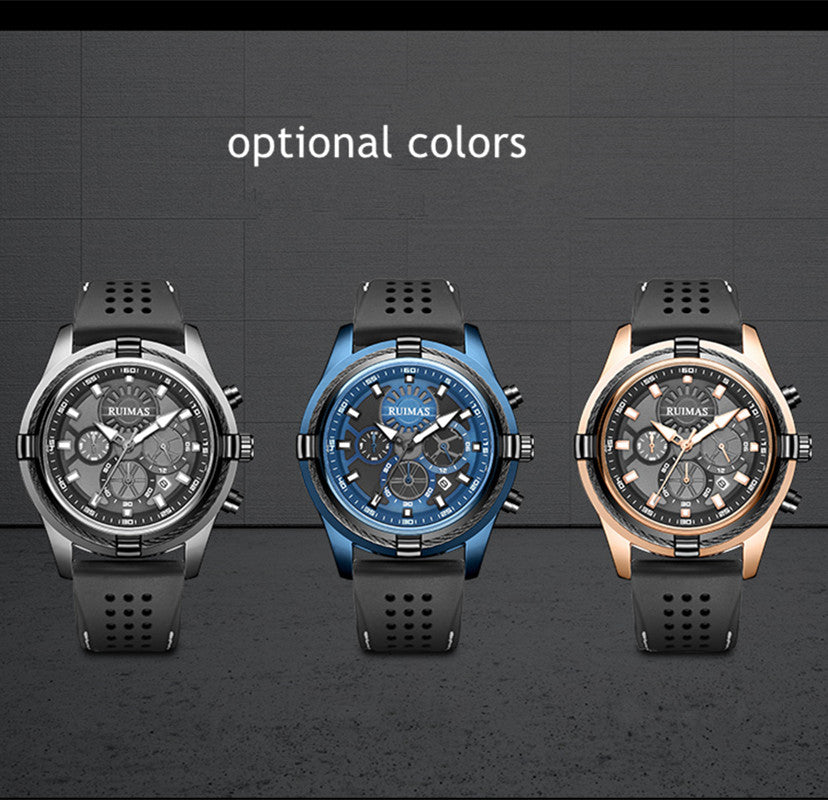 RUIMAS Top Luxury Quartz Wristwatches Men Silicone Large Dial Military Sports Watches Waterproof Luminous Date Reloj Hombre-6