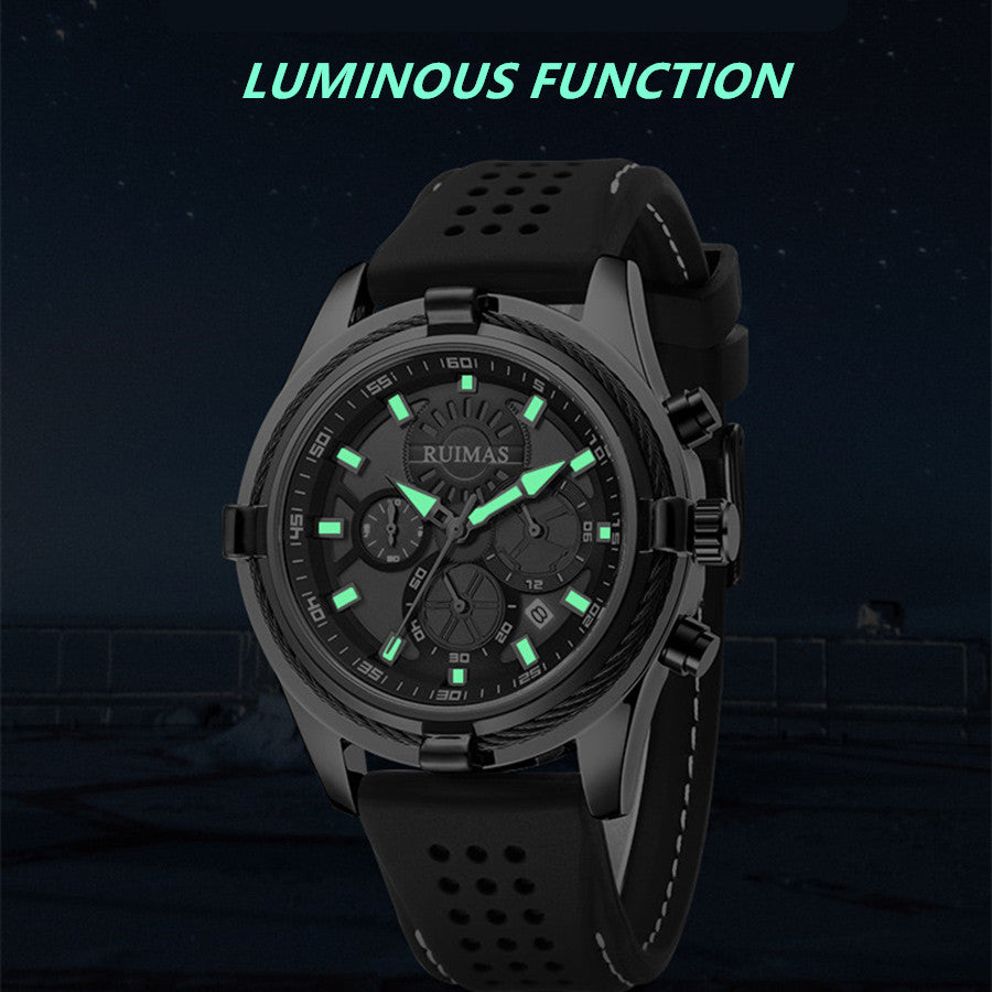 RUIMAS Top Luxury Quartz Wristwatches Men Silicone Large Dial Military Sports Watches Waterproof Luminous Date Reloj Hombre-7