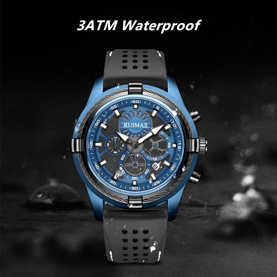 RUIMAS Top Luxury Quartz Wristwatches Men Silicone Large Dial Military Sports Watches Waterproof Luminous Date Reloj Hombre-8