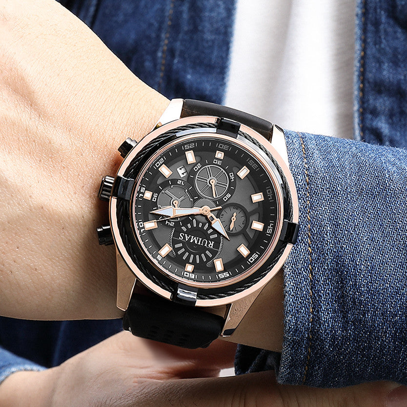 RUIMAS Top Luxury Quartz Wristwatches Men Silicone Large Dial Military Sports Watches Waterproof Luminous Date Reloj Hombre-1