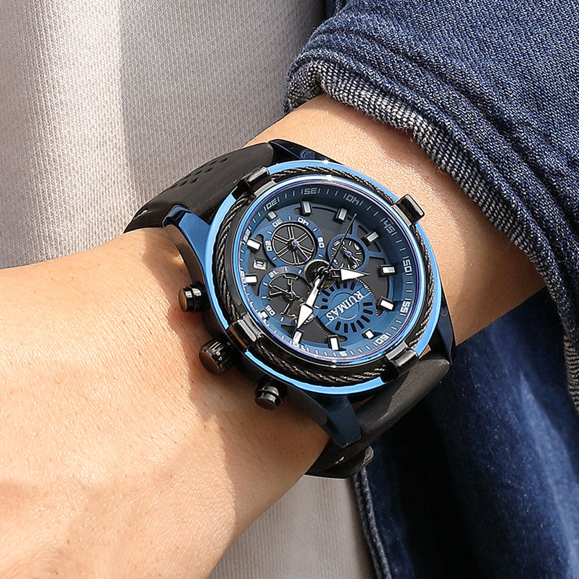 RUIMAS Top Luxury Quartz Wristwatches Men Silicone Large Dial Military Sports Watches Waterproof Luminous Date Reloj Hombre-2