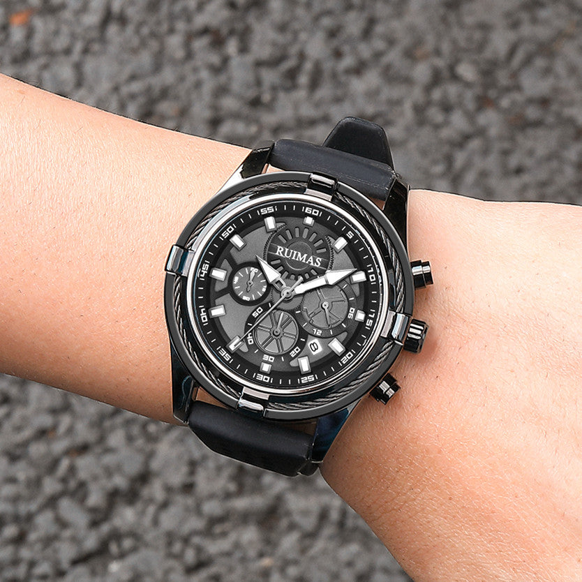 RUIMAS Top Luxury Quartz Wristwatches Men Silicone Large Dial Military Sports Watches Waterproof Luminous Date Reloj Hombre-3