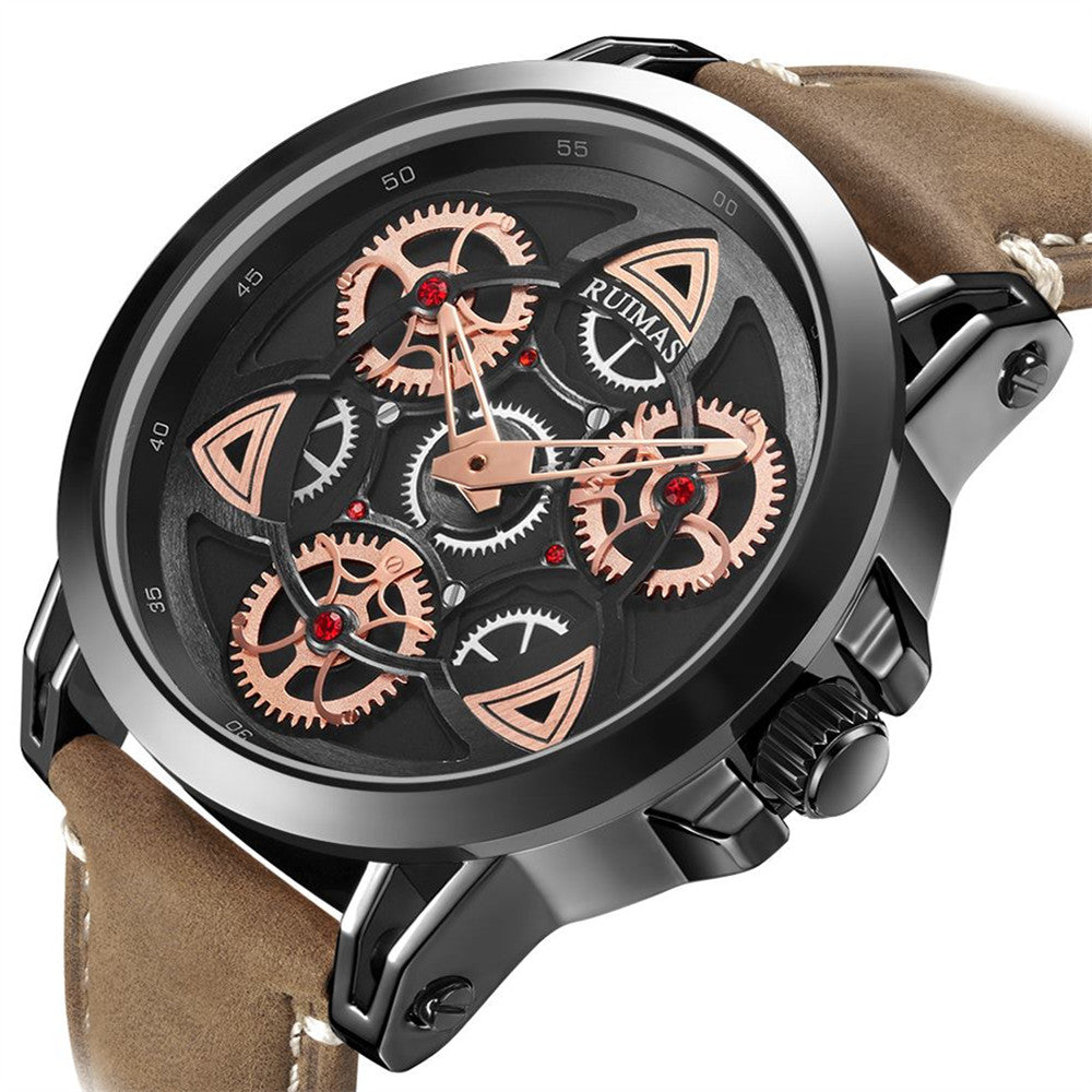 RUIMAS Brand Quartz Sport Watches for Men Fashion Military Casual Wrist Watch Waterproof Leather Male Clock Reloj Hombre 550