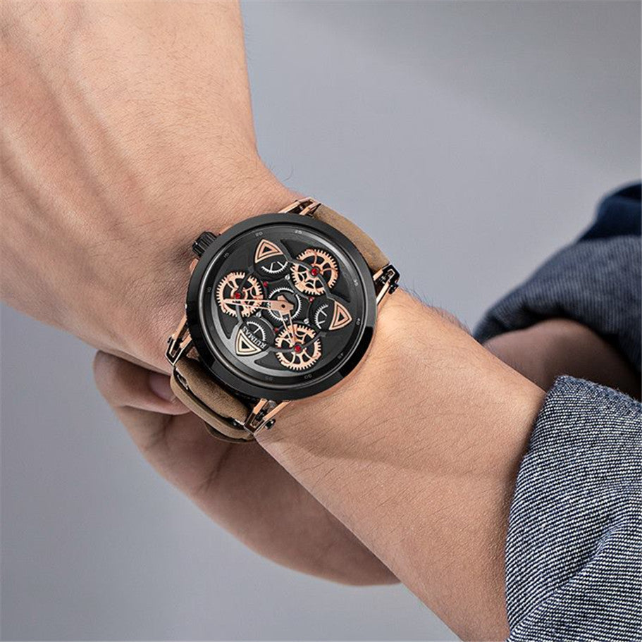 RUIMAS Brand Quartz Sport Watches for Men Fashion Military Casual Wrist Watch Waterproof Leather Male Clock Reloj Hombre 550