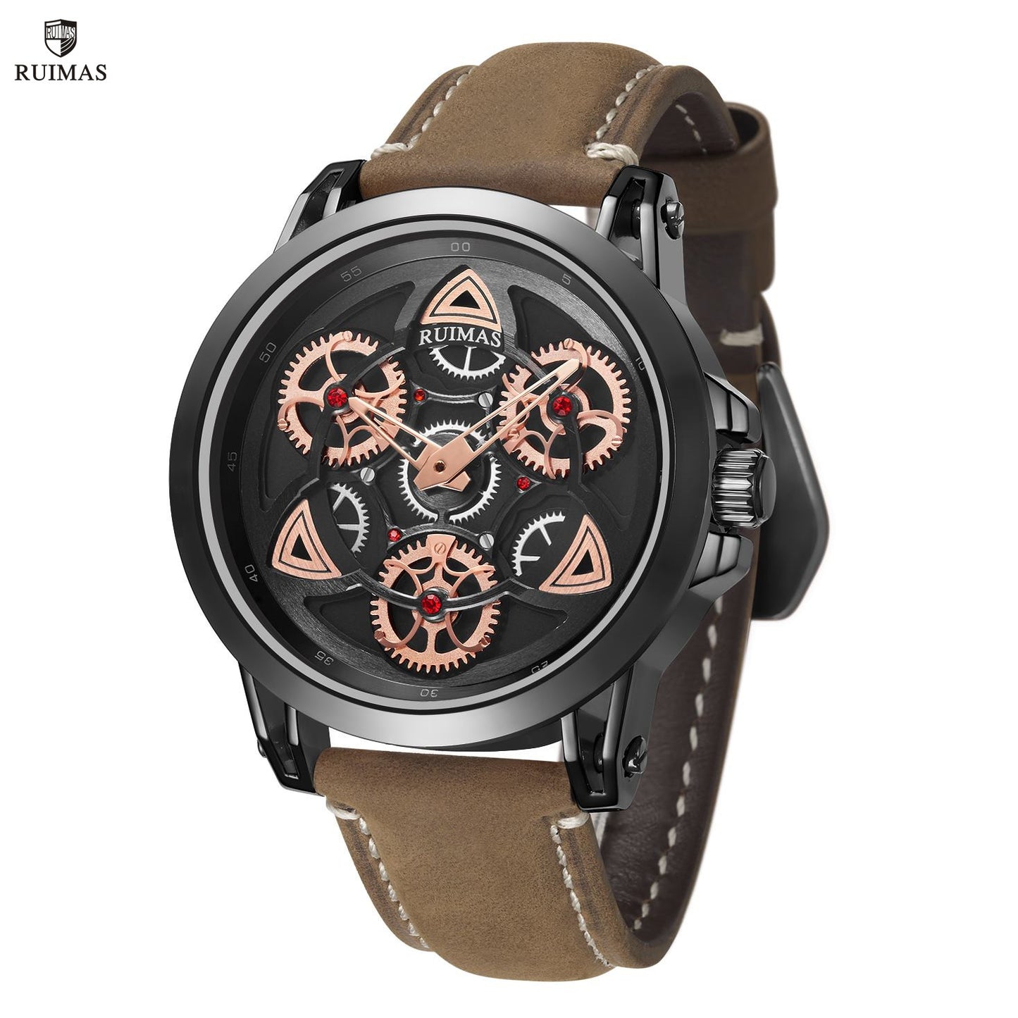 RUIMAS Brand Quartz Sport Watches for Men Fashion Military Casual Wrist Watch Waterproof Leather Male Clock Reloj Hombre 550