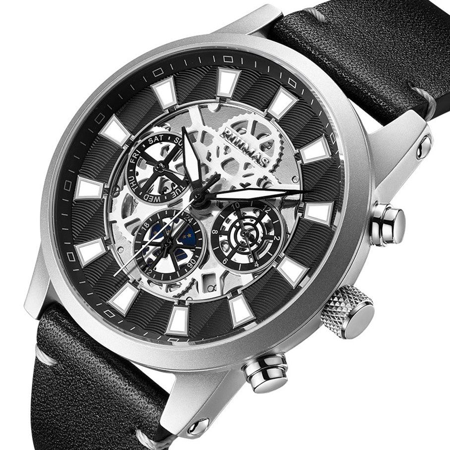 RUIMAS Fashion Men Watches Sapphire Automatic Mechanical Wrist Watch Waterproof Date Leather Casual Male Clock Montre Homme 6768