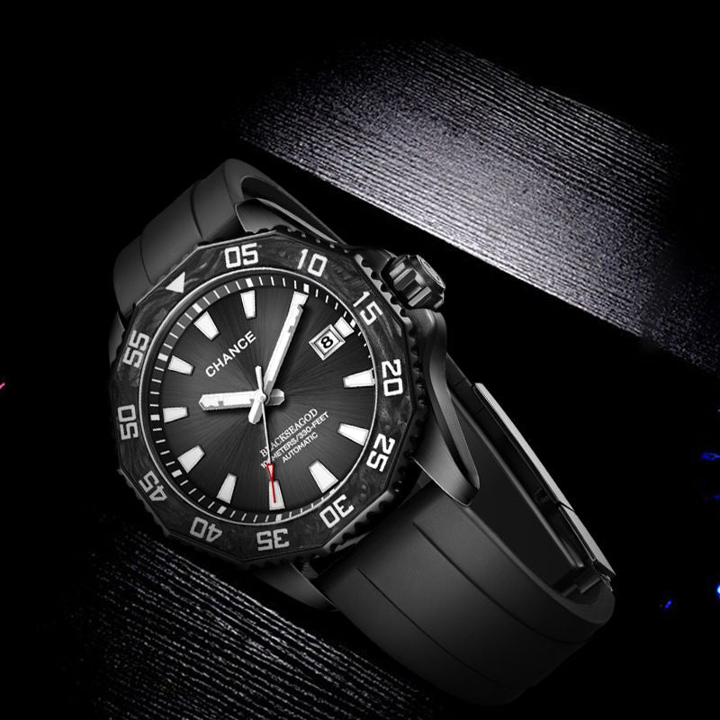CHANCE Automatic Watches Stainless Steel Sapphire Glass Mechanical Wristwatch Waterproof Luminous Clock with Auto Date Relogio Masculino