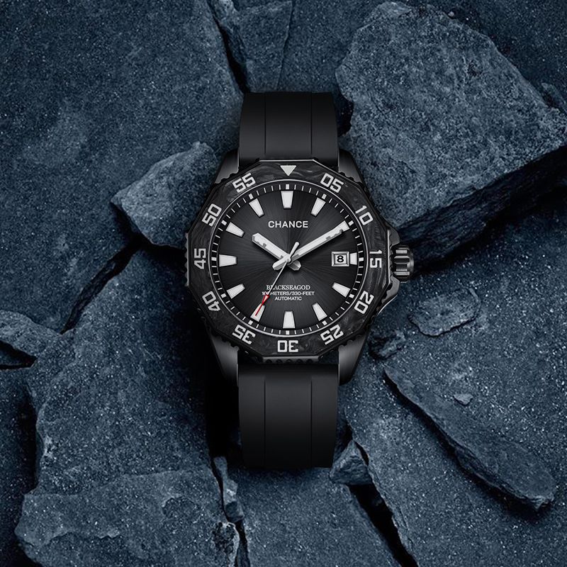 CHANCE Automatic Watches Stainless Steel Sapphire Glass Mechanical Wristwatch Waterproof Luminous Clock with Auto Date Relogio Masculino