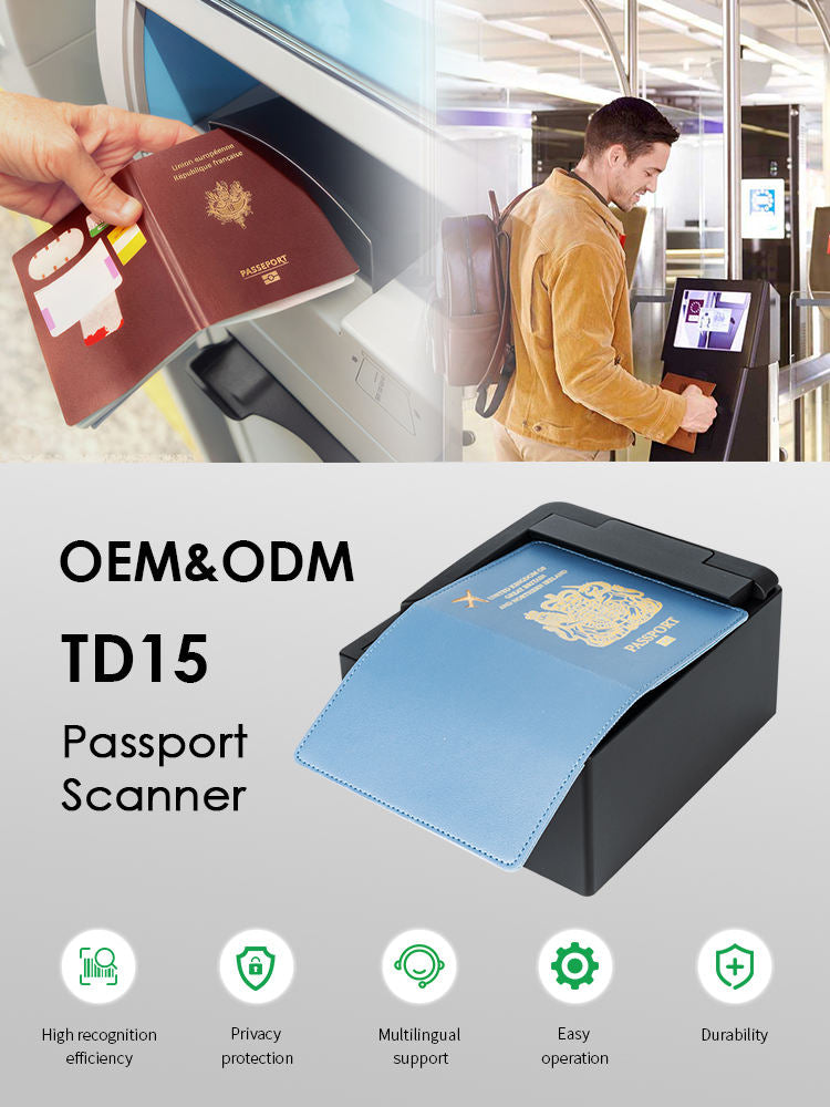 RFID Full Page E-Passport & ID Card Reader Scanner – with QR, OCR, MRZ Support + Free SDK