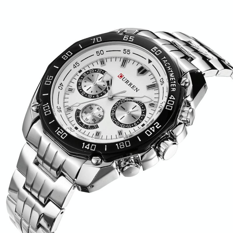 NNEDSZ Waterproof Quartz Watch For Men - Casual Business Style - White Shell Black