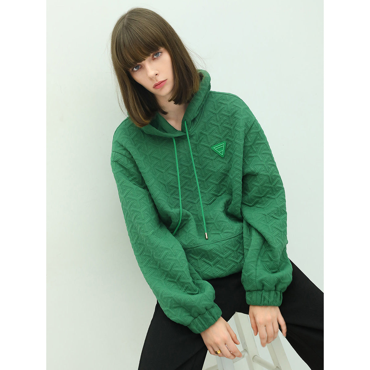 Green Quilted Hoodie