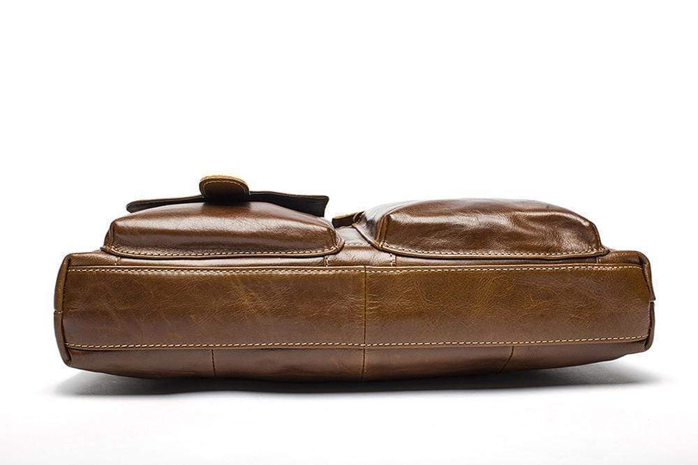 Rossie Viren Men's Bunished Vintage Leather Shoulder Top Handle Bags