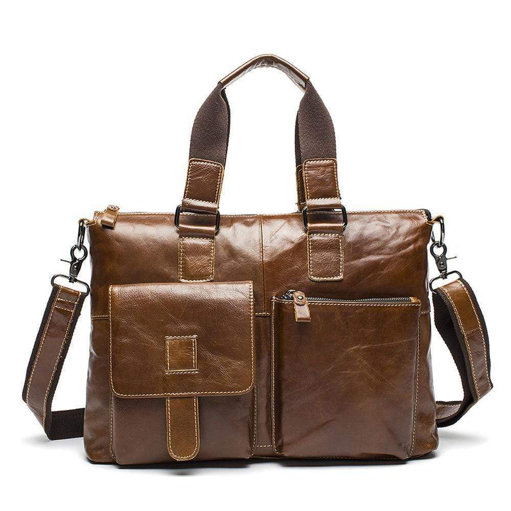 Rossie Viren Men's Bunished Vintage Leather Shoulder Top Handle Bags