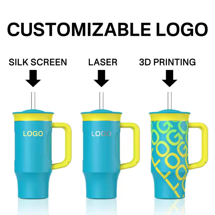 ANSHENG Custom Logo Stainless Steel Tumbler – 18oz / 24oz / 32oz / 40oz with Handle