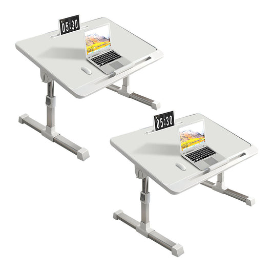 NNEAGS 2X 60X40cm White Small Laptop Bed Portable Foldable Study Table Adjustable-0