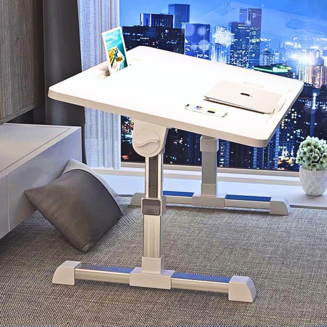 NNEAGS 2X 60X40cm White Small Laptop Bed Portable Foldable Study Table Adjustable-2