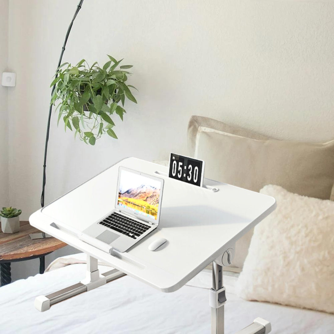 NNEAGS 2X 60X40cm White Small Laptop Bed Portable Foldable Study Table Adjustable-4