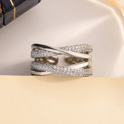 Double-layer X-shaped Adjustable Open Ring For Women