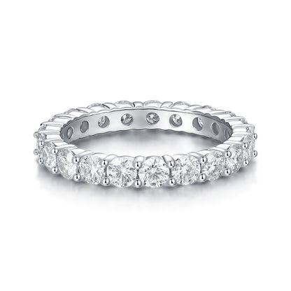 A Fleeting Glimpse - A Wedding Ring Set With Top-quality Moissan S925 Silver And Platinum-plated Diamond Can Be Inspected With A Diamond Pen