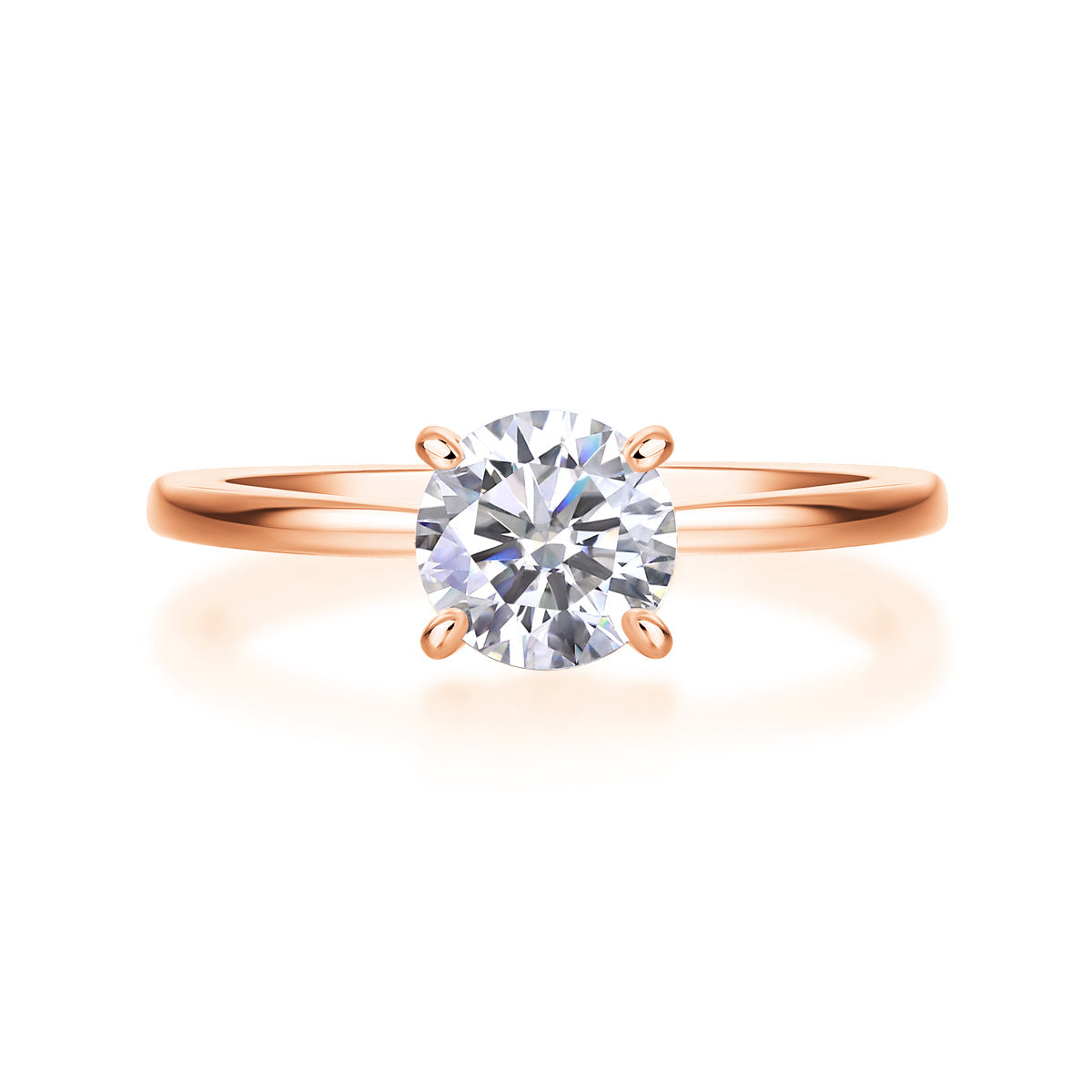 Oath - Set With 1-2 Carat Top-quality Moissanite S925 Silver And Platinum-plated Diamond Wedding Ring. The Ring Can Be Tested With A Diamond Pen. Gold Rose Gold