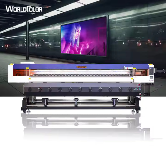 Tarpaulin Printing Machine WorldColor Eco Solvent Inkjet Printer – I3200E1 / F1080 Print Head | 3200dpi | 3.2m Roll-to-Roll | For Vinyl, Banner, Fabric, and More