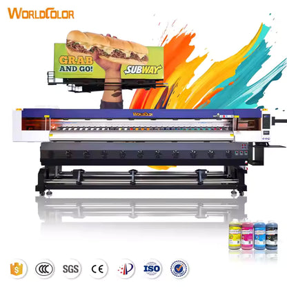 Tarpaulin Printing Machine WorldColor Eco Solvent Inkjet Printer – I3200E1 / F1080 Print Head | 3200dpi | 3.2m Roll-to-Roll | For Vinyl, Banner, Fabric, and More