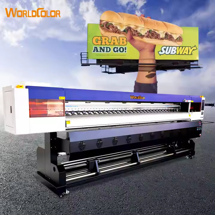 Tarpaulin Printing Machine WorldColor Eco Solvent Inkjet Printer – I3200E1 / F1080 Print Head | 3200dpi | 3.2m Roll-to-Roll | For Vinyl, Banner, Fabric, and More