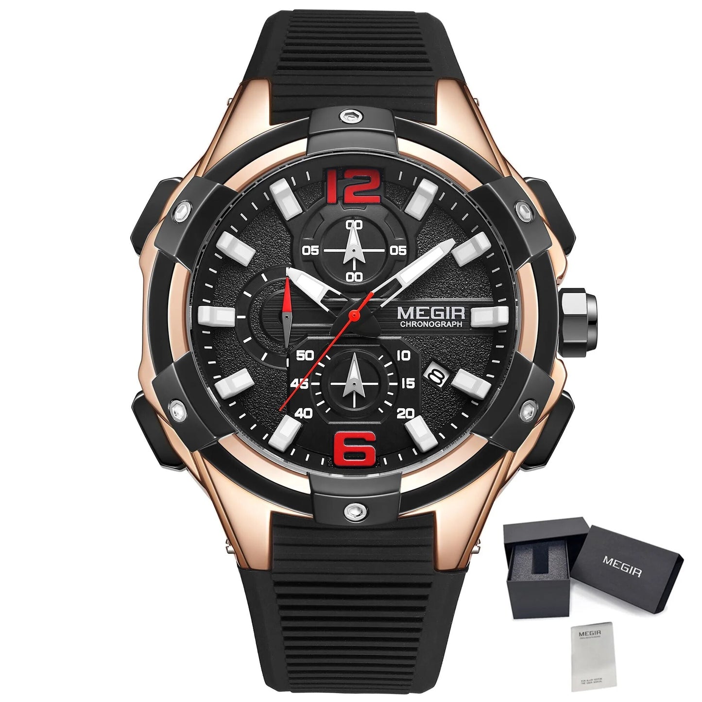 MEGIR Men's Chronograph Original Top Luxury Sports Military Watches for Men Date Luminous Wristwatches Clock Relogio Masculino