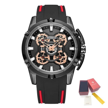 RUIMAS Top Brand Mens Watches Luxury Silicone Large Dial Sports Quartz Wristwatch Waterproof Date Clock Casual Relogio Masculino