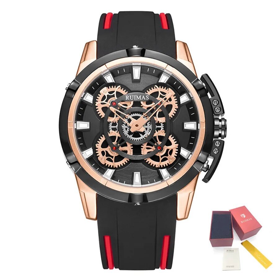 RUIMAS Top Brand Mens Watches Luxury Silicone Large Dial Sports Quartz Wristwatch Waterproof Date Clock Casual Relogio Masculino