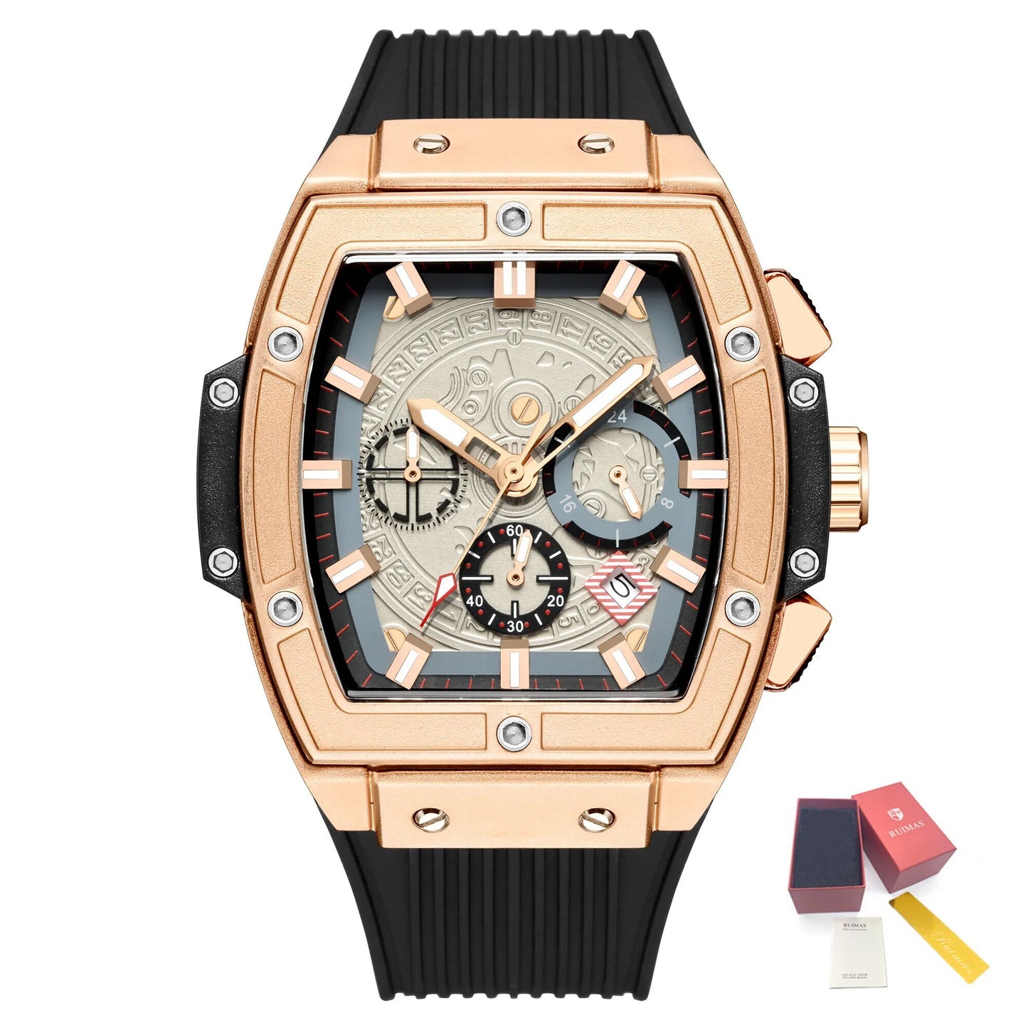 RUIMAS Watch for Men Fashion Luxury Sport Military Watches Silicone Strap Waterproof Quartz Casual Wristwatch Clock Montre Homme