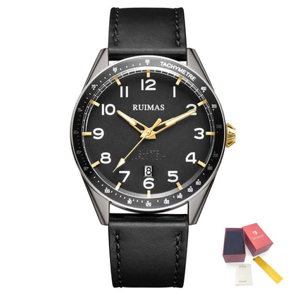 RUIMAS Men Quartz Watches Luxury Leather Sports Quartz Wristwatches Waterproof Luminous Casual Clock Auto Date Relogio Masculino