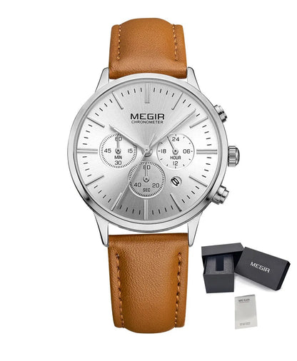 MEGIR Women Casual Watches Leather Strap Ladies Wristwatches Top Brand Luxury Fashion Female Dress Clock Relogio Feminino 2011L