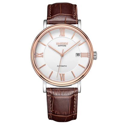 NAKZEN Men Business Automatic Mechanical Watches Brand Luxury Leather Man Wrist Watch Male Clock Relogio Masculino Miyota 9015-9