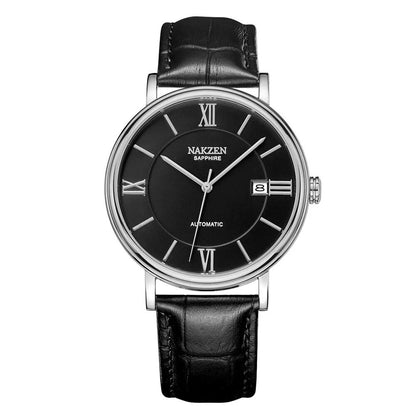 NAKZEN Men Business Automatic Mechanical Watches Brand Luxury Leather Man Wrist Watch Male Clock Relogio Masculino Miyota 9015-6