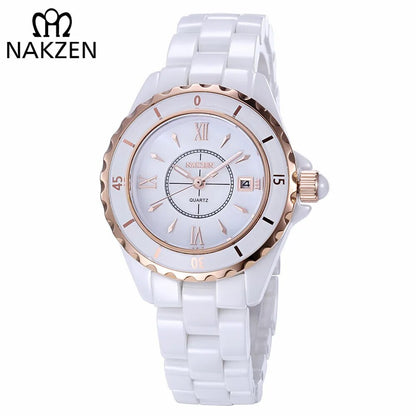NAKZEN Brand Fashion Casual Women Quartz Watches Waterproof Ceramic Watch Female Clock Girl Gift relogio feminino Wristwatch