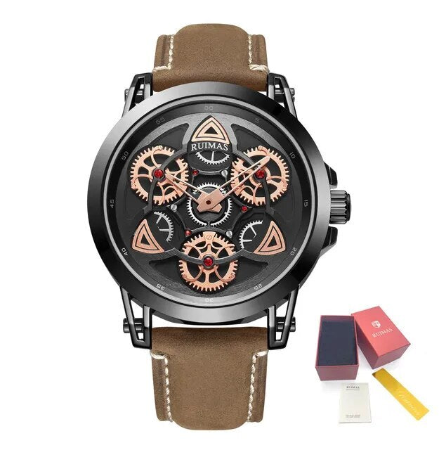 RUIMAS Brand Quartz Sport Watches for Men Fashion Military Casual Wrist Watch Waterproof Leather Male Clock Reloj Hombre 550