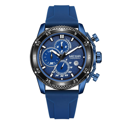 MEGIR Mens' Watches Luxury Fashion Military Sport Watch for Man Waterproof Luminous Silicone Quartz Wrist Watch Clock 2211-5