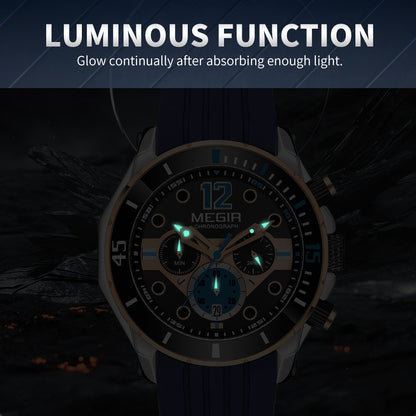 MEGIR Men Sport Military Watches Luminous Waterproof Male Chronograph Clock Luxury Casual Big Dial Wrist Watches Reloj Hombre