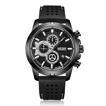 MEGIR Brand Luxury Sport Quartz Watch Silicone Chronograph Men Wristwatches Waterproof Male Calendar Clock Wrist Watch 2101-9