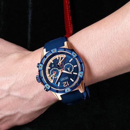 MEGIR Fashion Mens Watches Top Brand Luxury Silicone Sport Military Watch Chronograph Date Waterproof Wristwatch Male Clock 2083-1