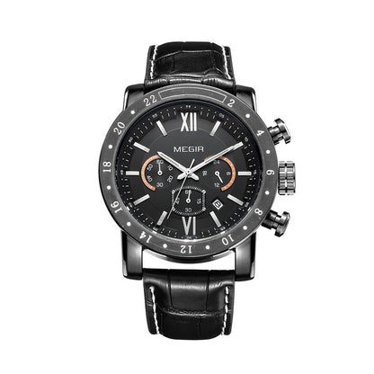 MEGIR Luxury Men's Business Watches Chronograph Waterproof Stainless Steel Quartz Watch Calendar Male Clock Reloj Hombre 3008