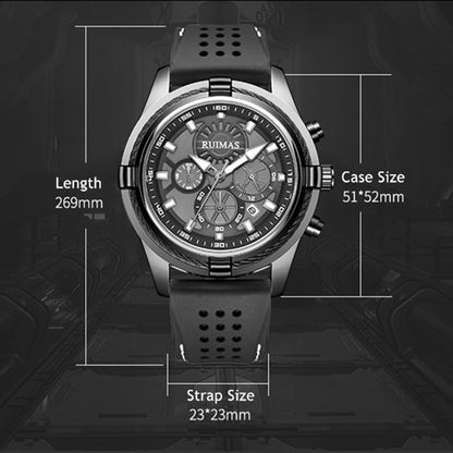 RUIMAS Top Luxury Quartz Wristwatches Men Silicone Large Dial  Military Sports Watches Waterproof Luminous Date Reloj Hombre-4