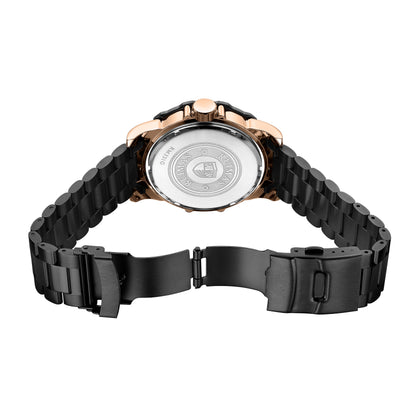 RUIMAS Quartz Watches Men's Business Wristwatch Waterproof Male Clock Chronograph Stainless Steel Casual Watch reloj hombre 331-11